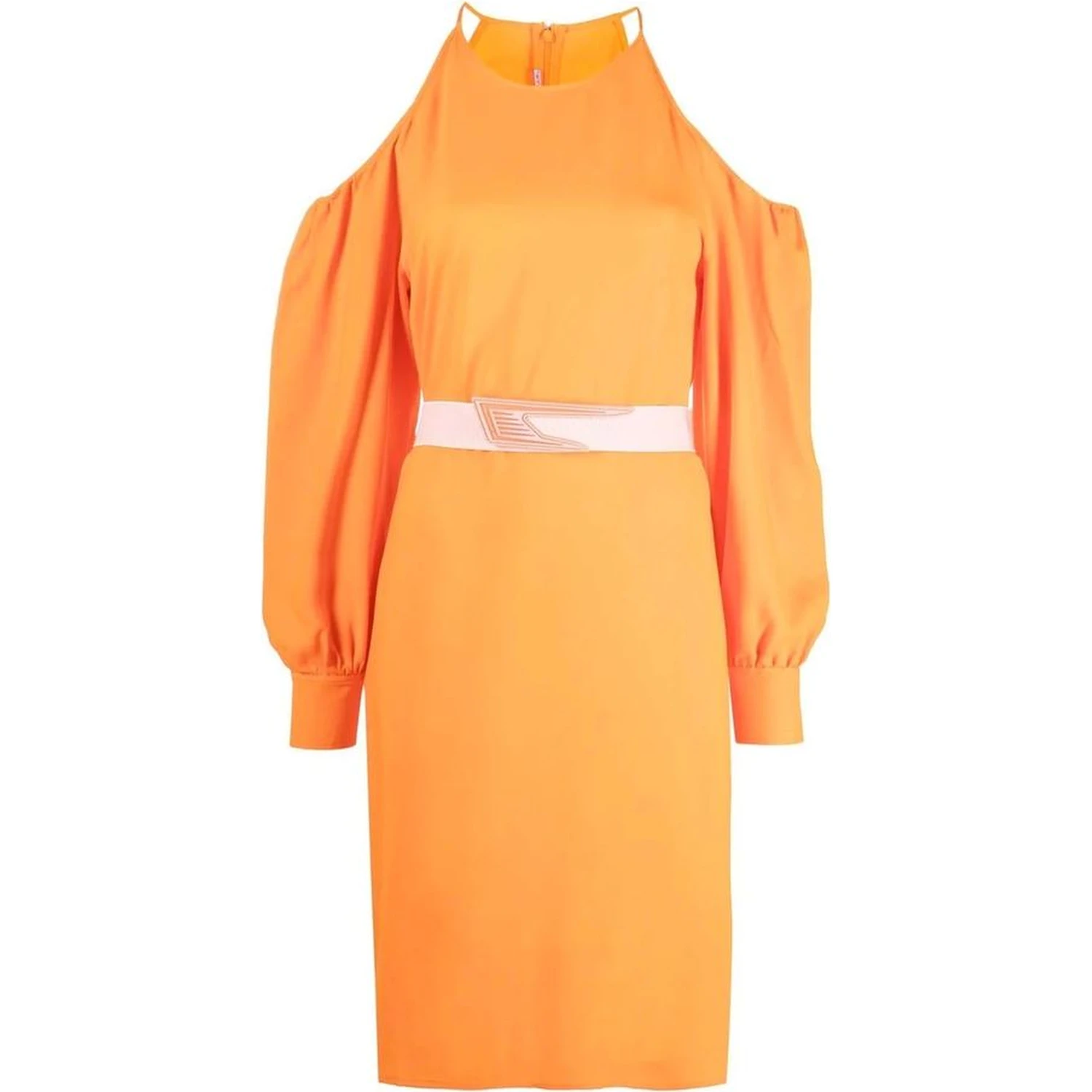 Orange Viscose Casual Dress