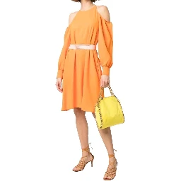 Orange Viscose Casual Dress