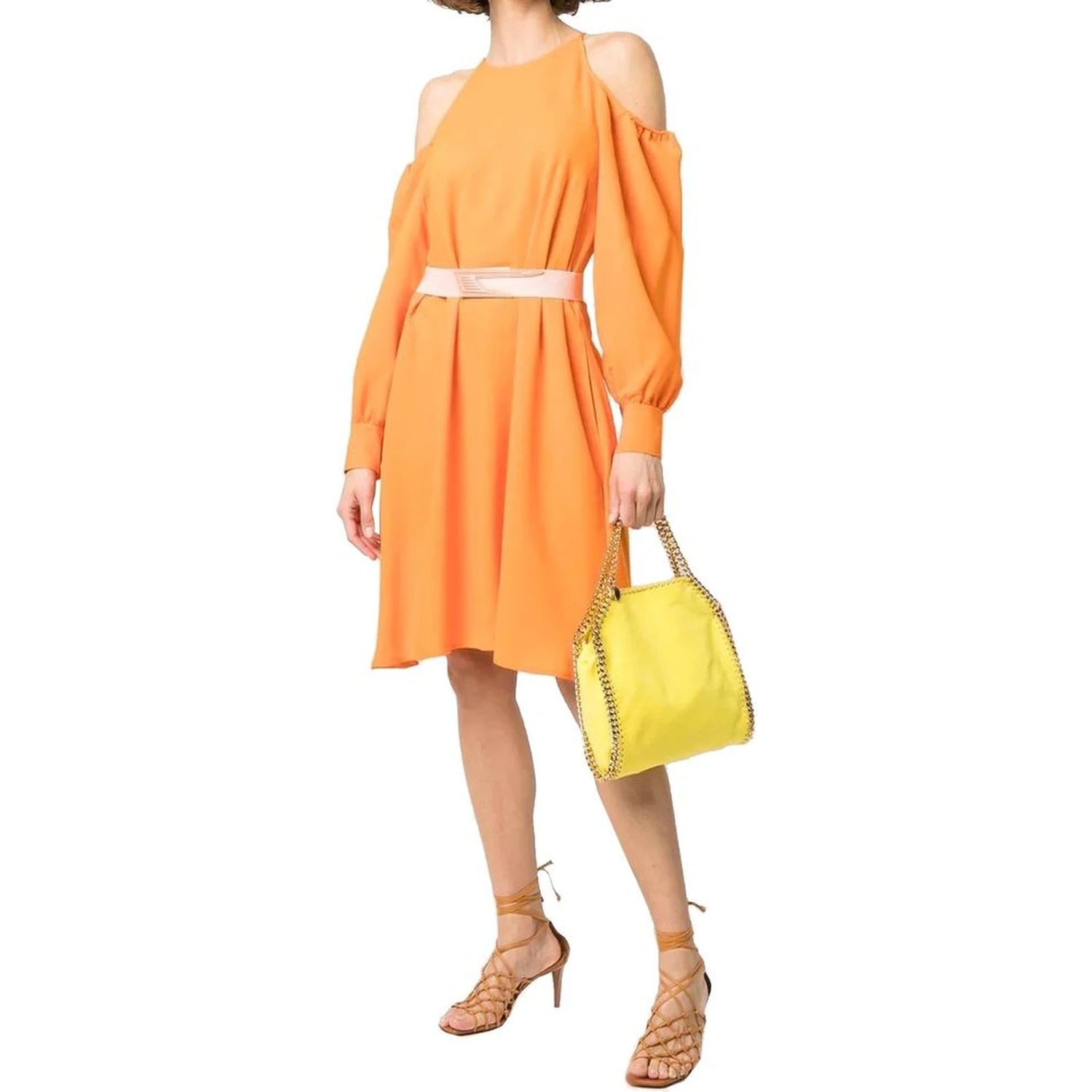 Orange Viscose Casual Dress