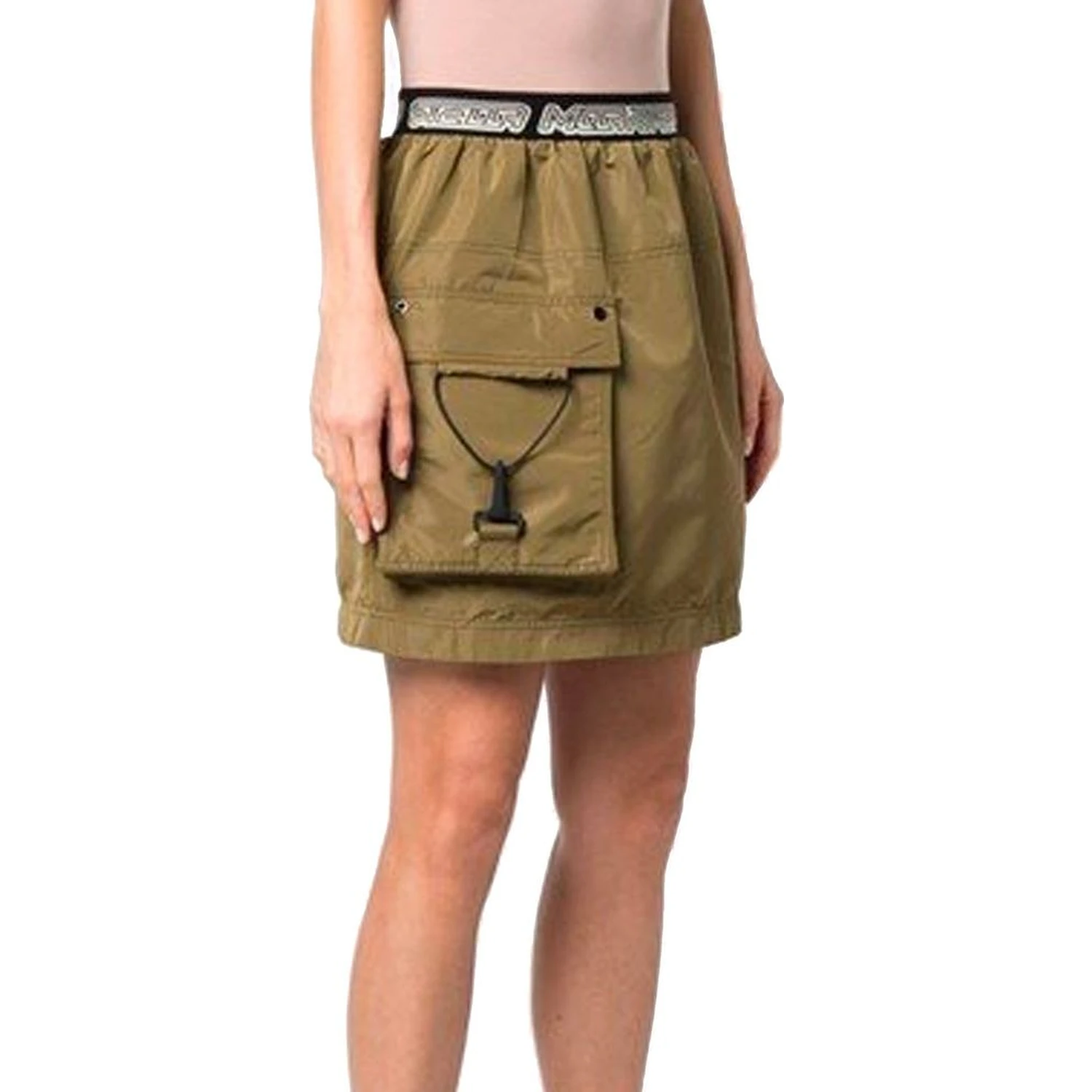 Bicolor Polyester Mini Skirt