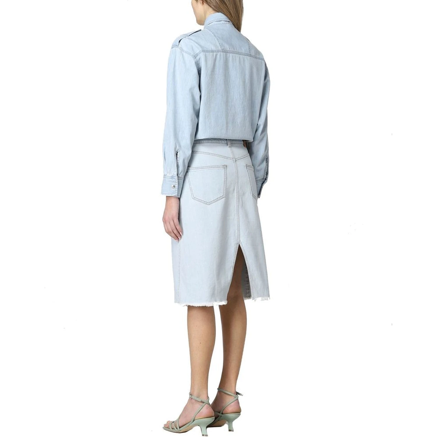 Blue Cotton Casual Dress