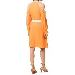 Orange Viscose Casual Dress