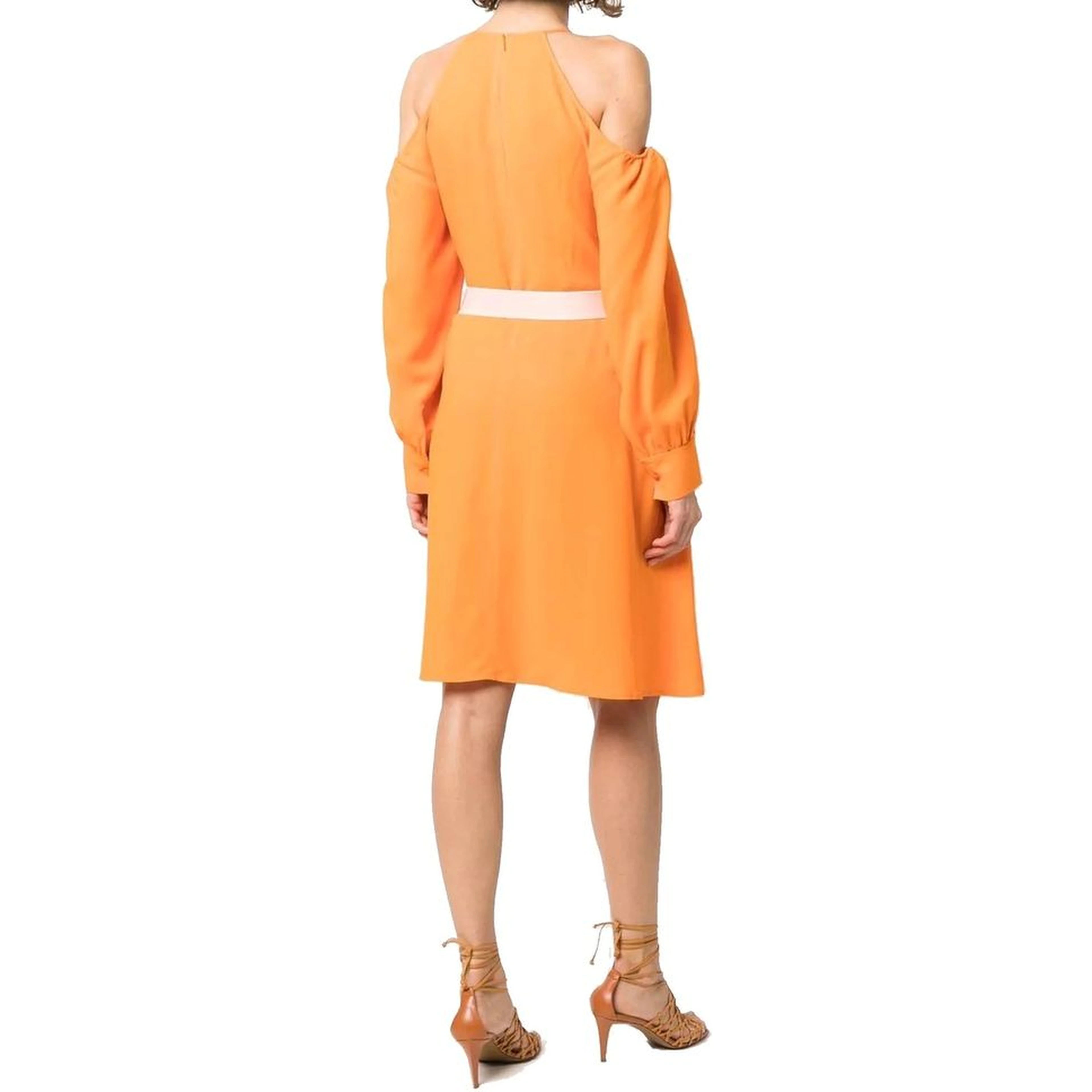 Orange Viscose Casual Dress