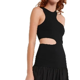 Black Silk Casual Dress