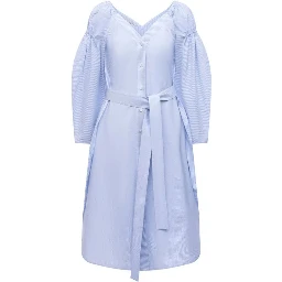 Blue Cotton Casual Dress