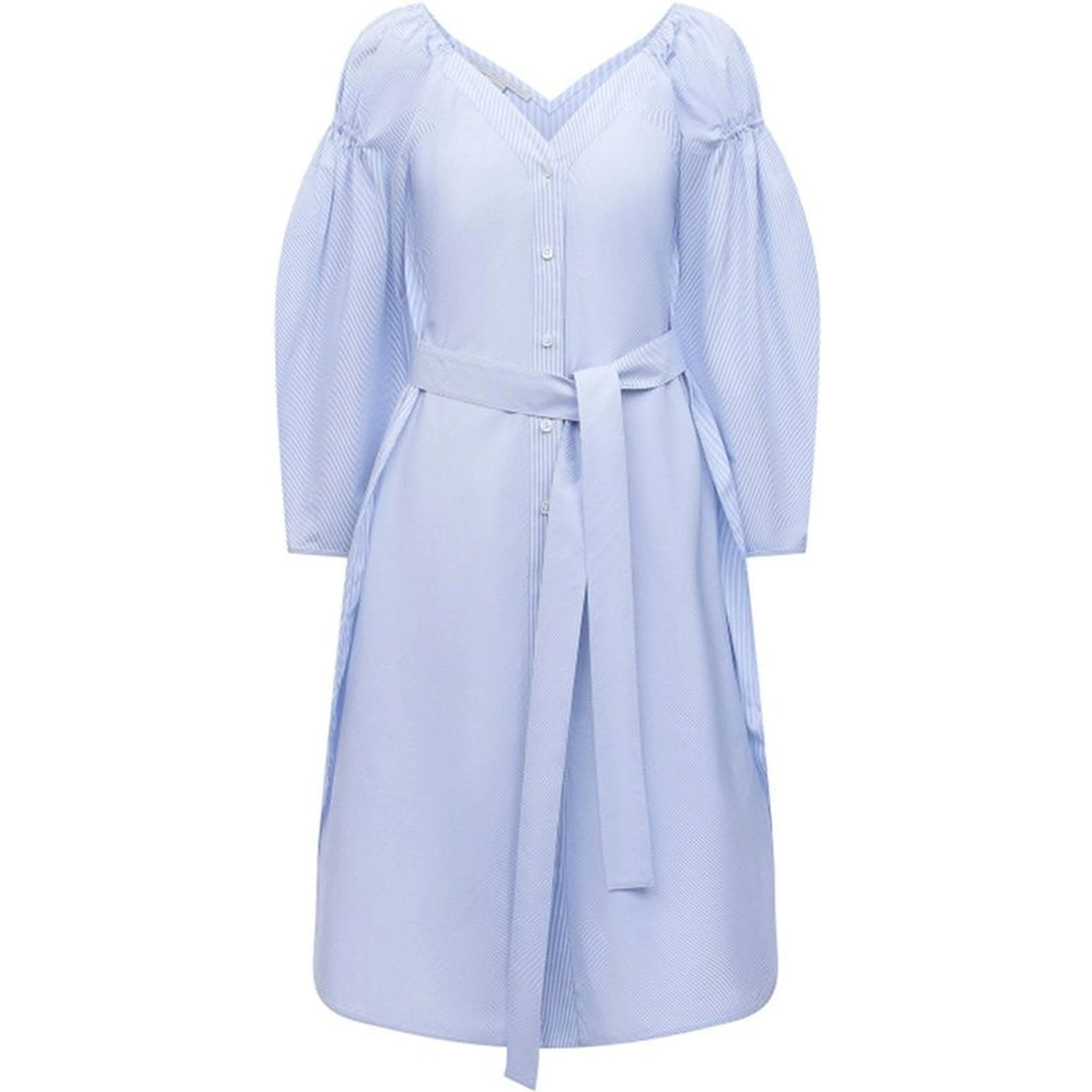 Blue Cotton Casual Dress