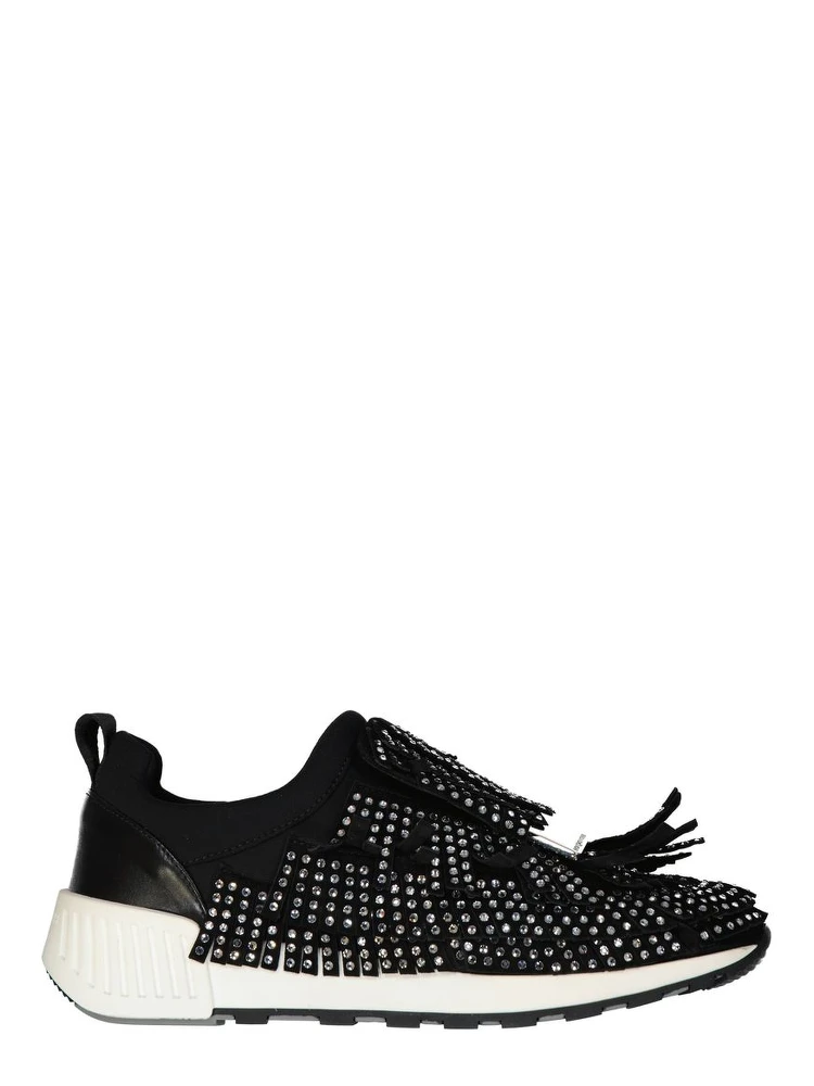 Black Fabric Athletic Sneakers