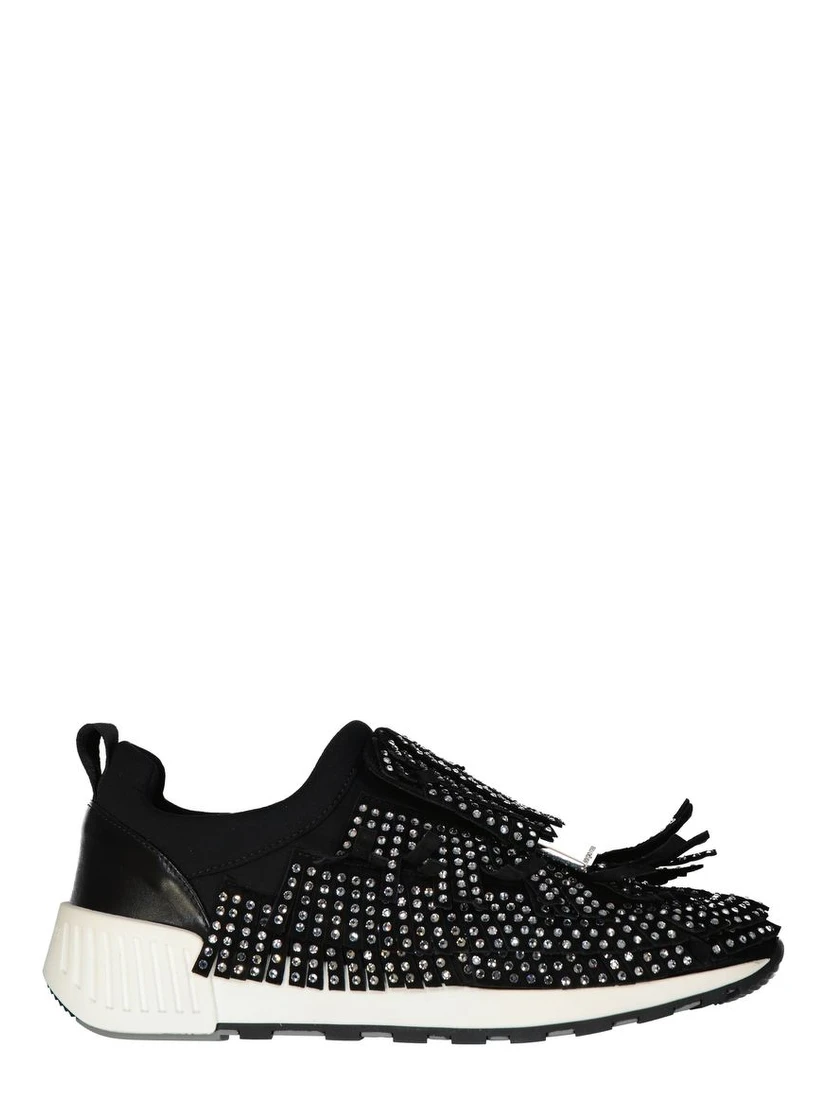 Black Fabric Athletic Sneakers