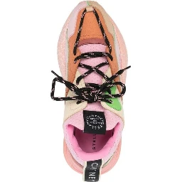 Orange Polyethylene Chunky Sneakers