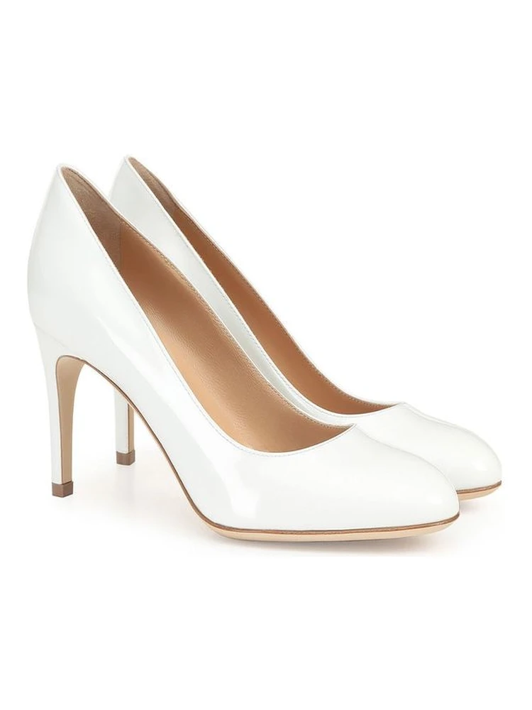 White Calfskin High Heel Pumps alternative