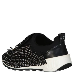 Black Fabric Athletic Sneakers