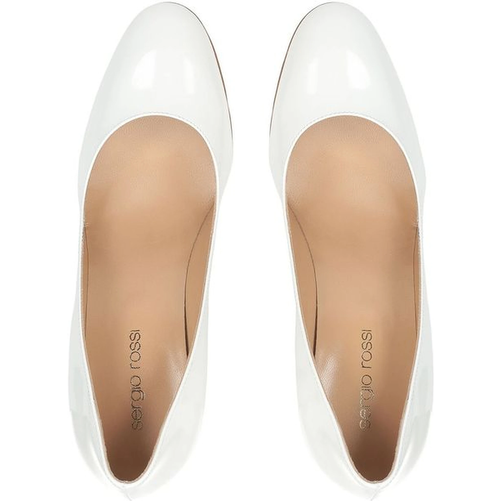White Calfskin High Heel Pumps