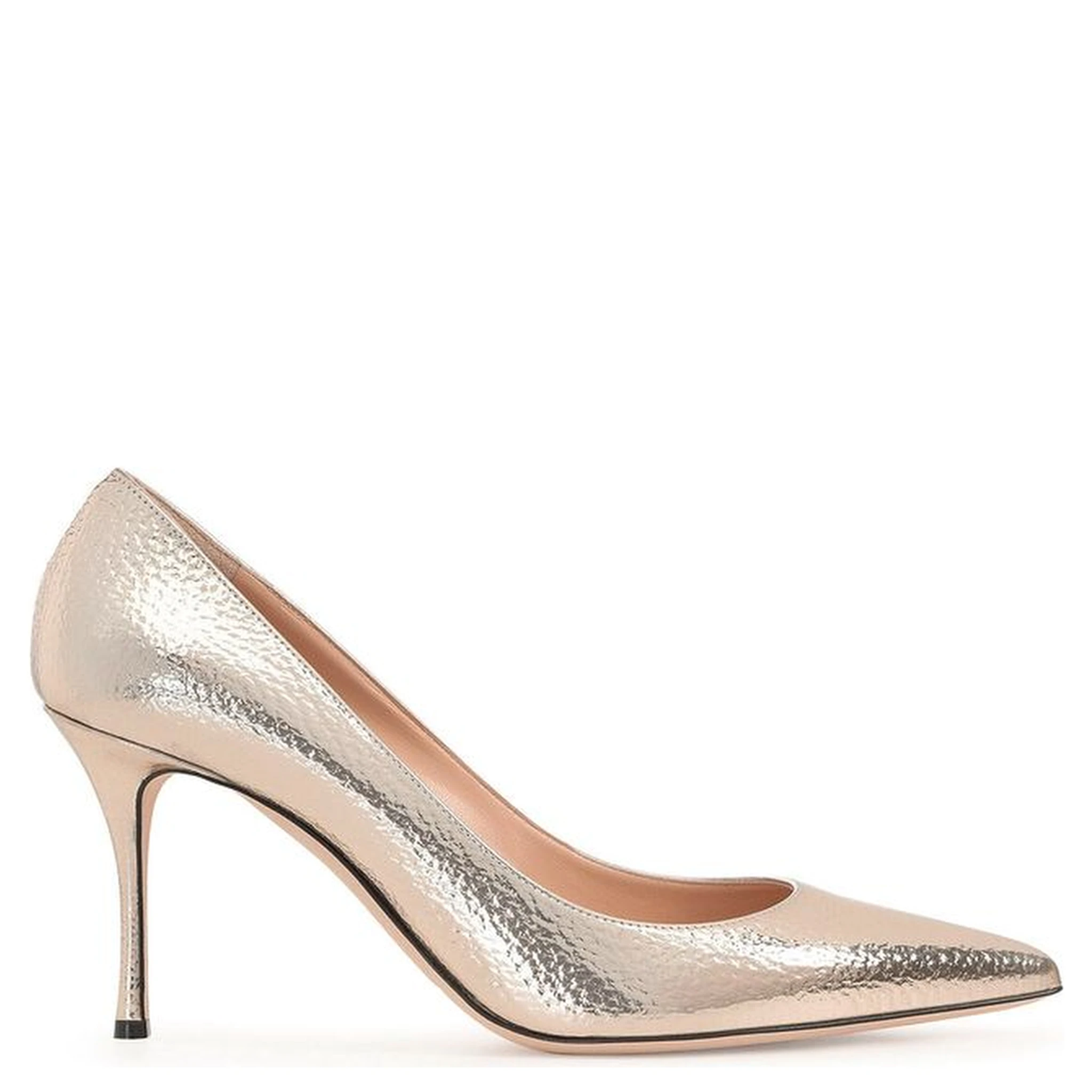 Rose Gold Calfskin High Heel Pumps