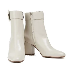 White Lamb Leather Ankle Boots