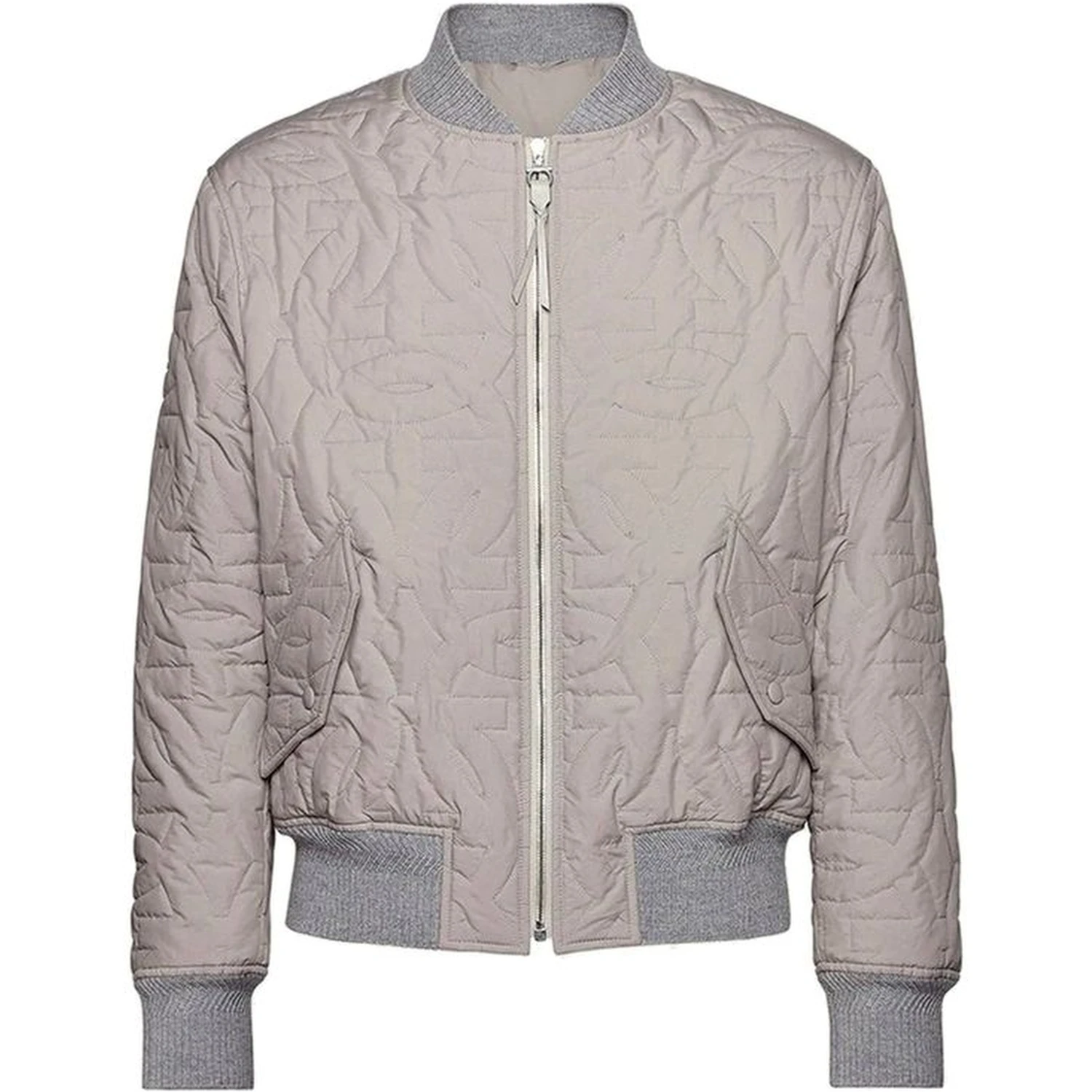 Gray Polyester Bomber