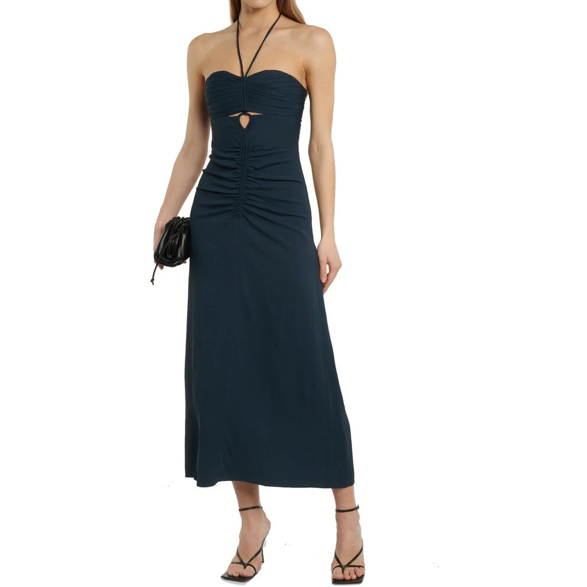 Gray Viscose Casual Dress
