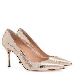 Rose Gold Calfskin High Heel Pumps