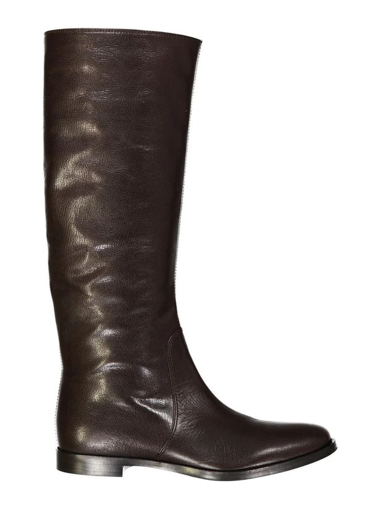 Brown Calfskin Over The Knee