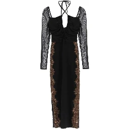 Black Polyester Cocktail Dress