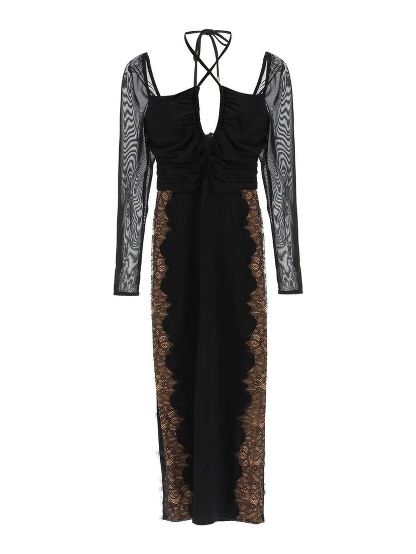 Black Polyester Cocktail Dress