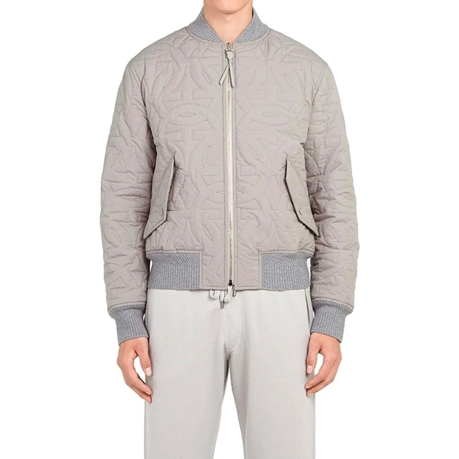 Gray Polyester Bomber