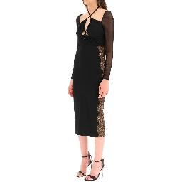 Black Polyester Cocktail Dress