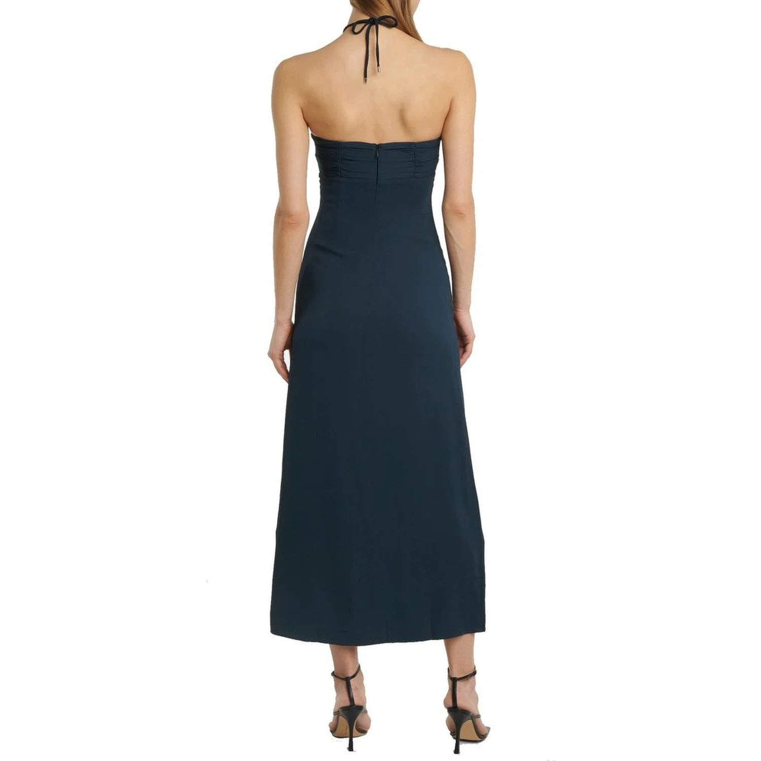 Gray Viscose Casual Dress