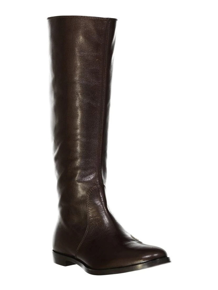 Brown Calfskin Over The Knee