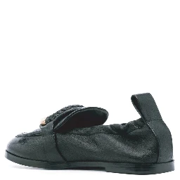 Black Calfskin Slip-On Loafers