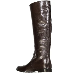 Brown Calfskin Over The Knee