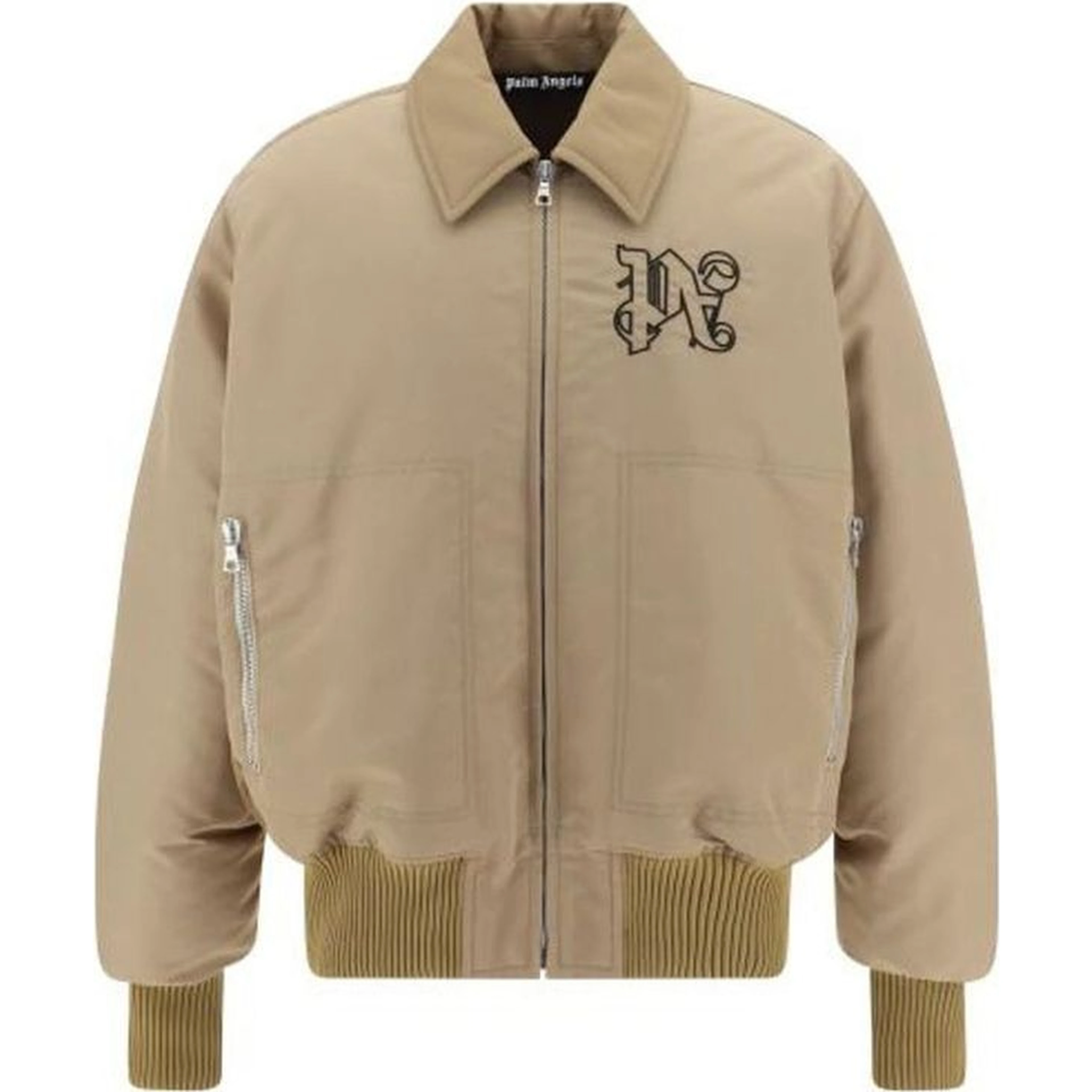 Beige Polyamide Bomber