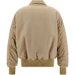 Beige Polyamide Bomber