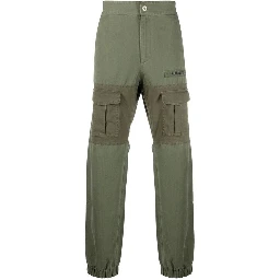 Bicolor Cotton Cargo Pants