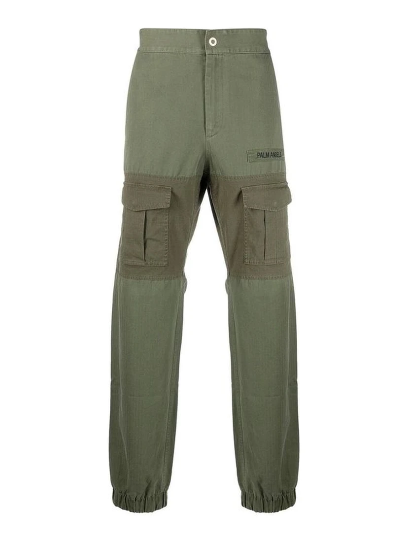 Bicolor Cotton Cargo Pants
