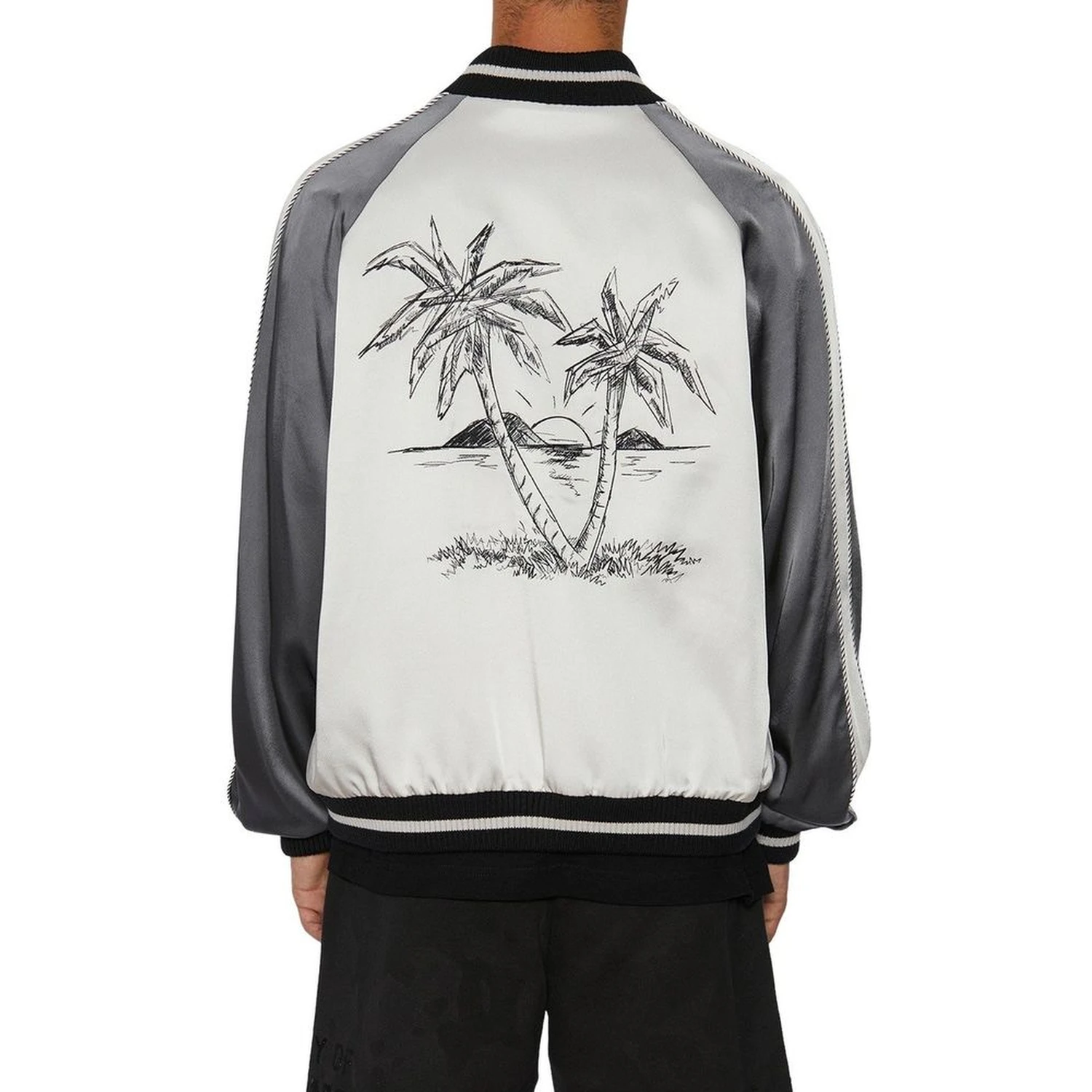 Gray Acetate Bomber