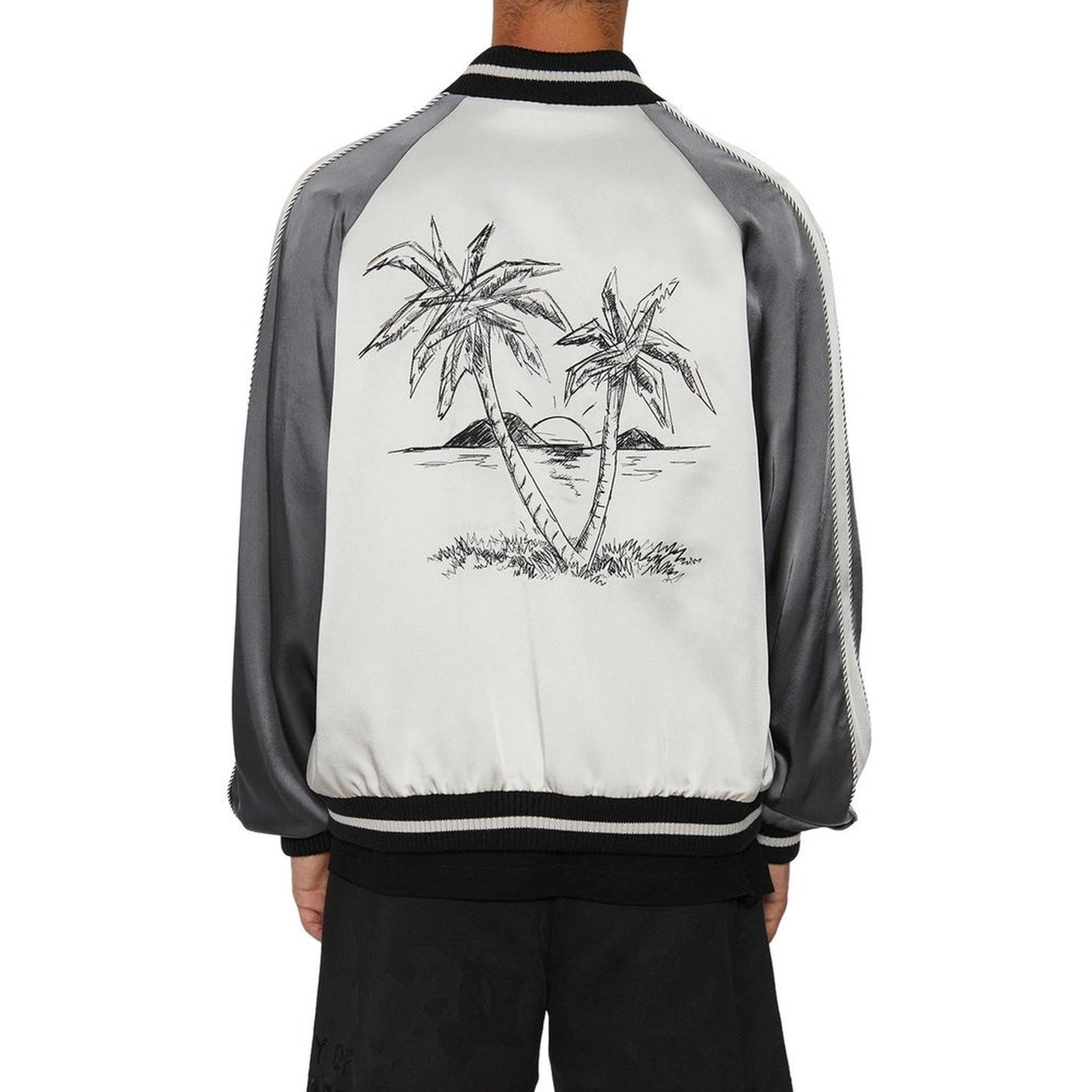 Gray Acetate Bomber