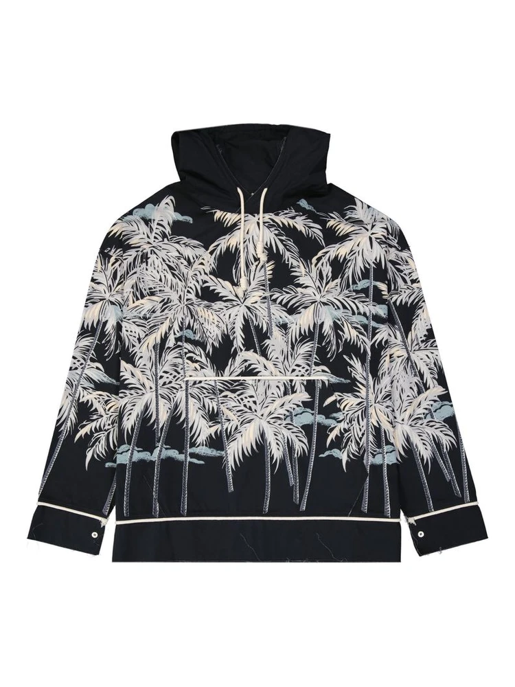 Black Cotton Pattern Shirt