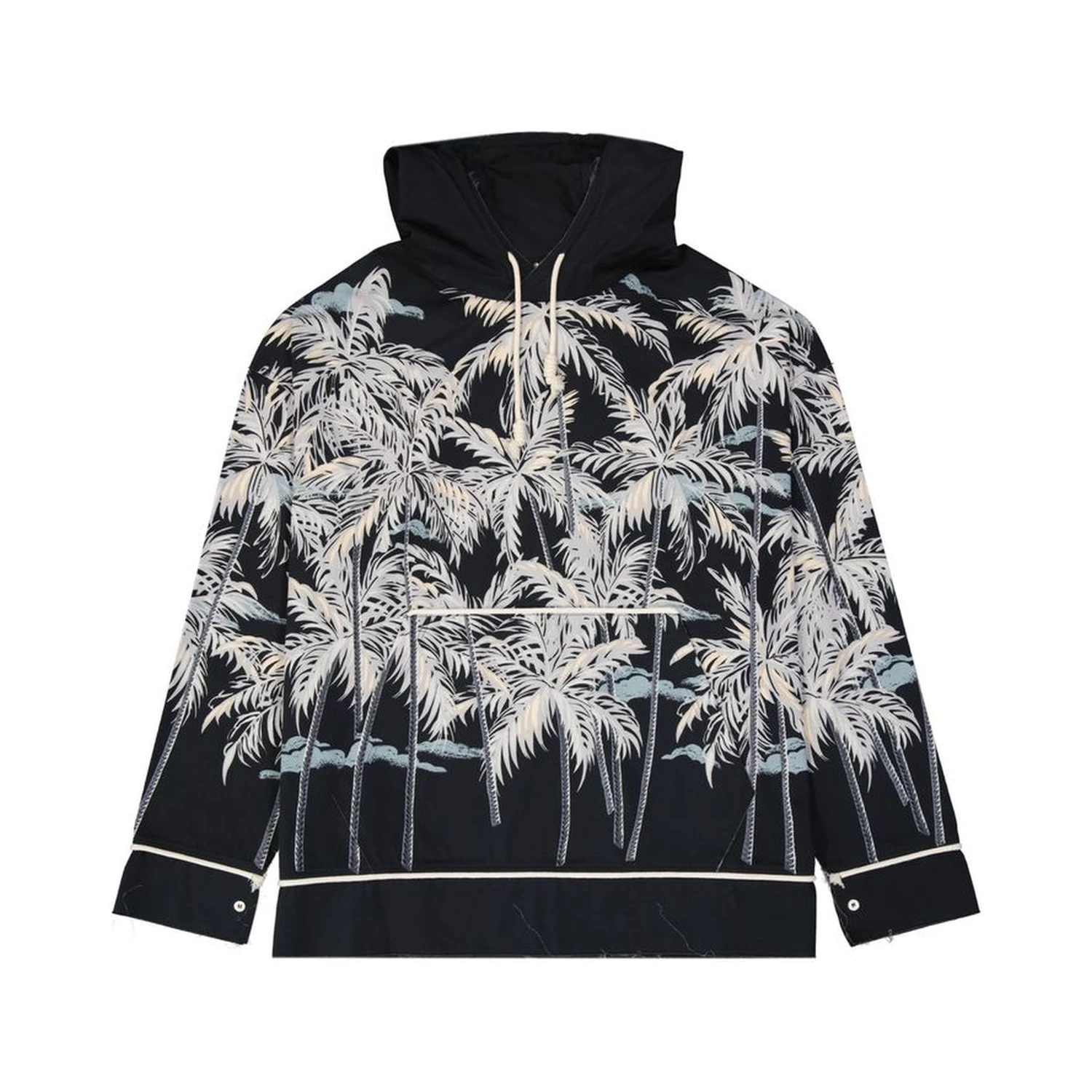 Black Cotton Pattern Shirt