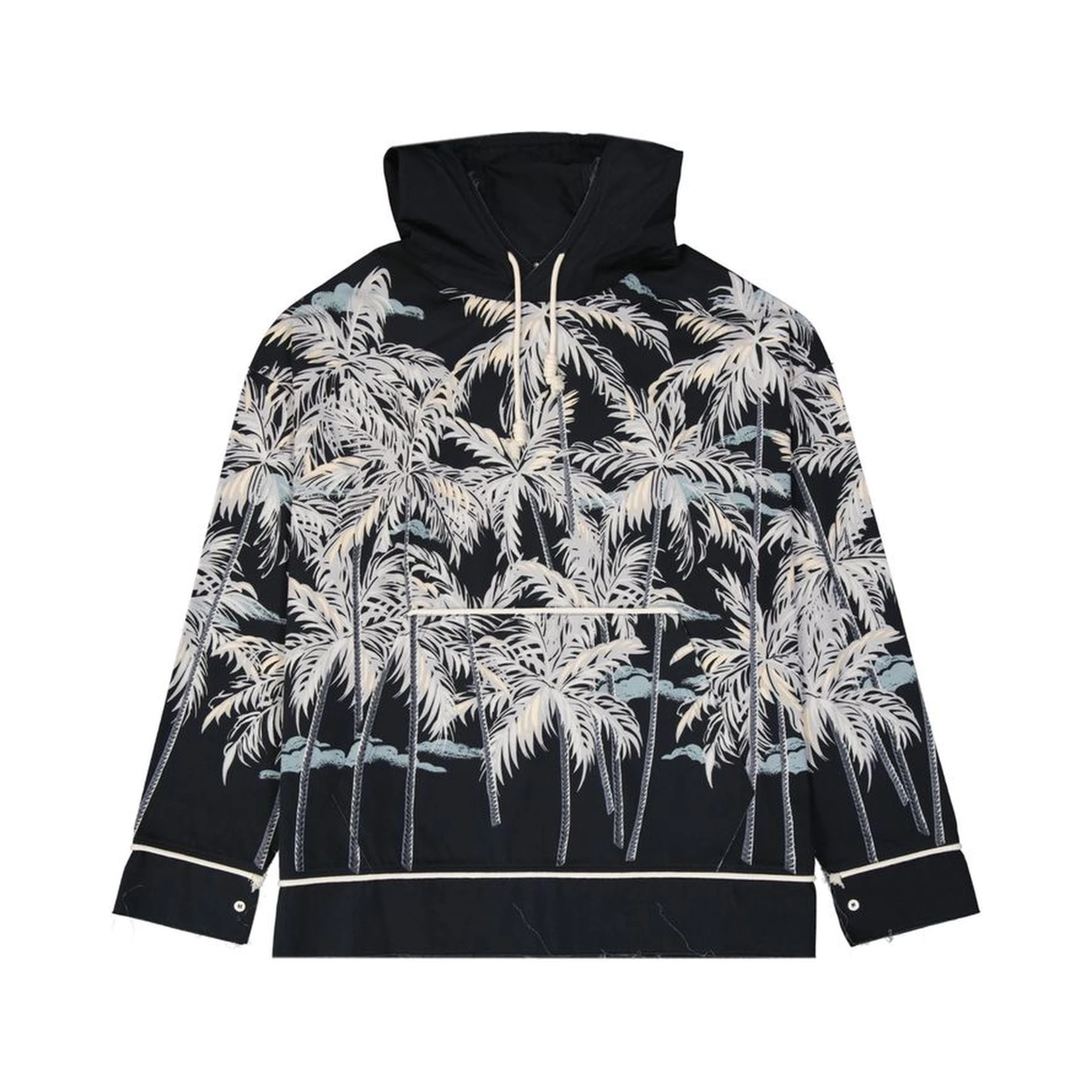 Black Cotton Pattern Shirt