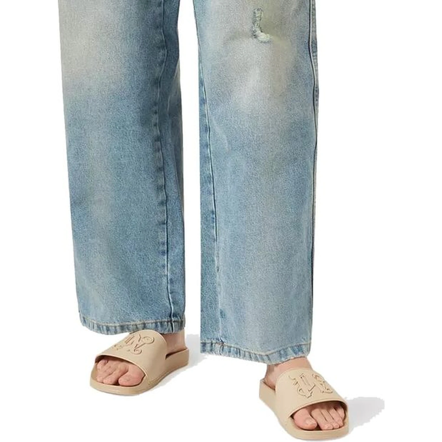 Beige Rubber Slides