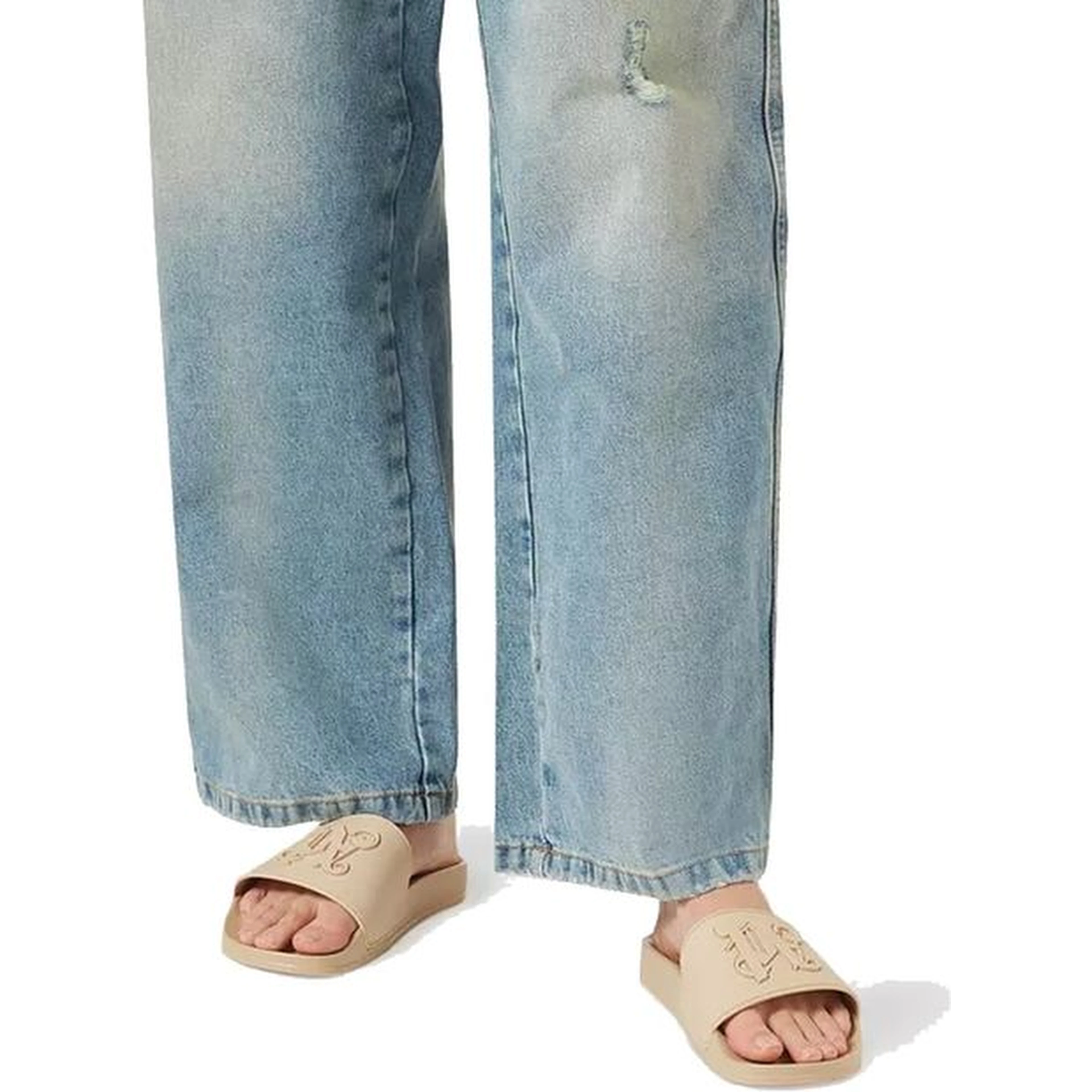 Beige Rubber Slides