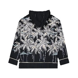 Black Cotton Pattern Shirt