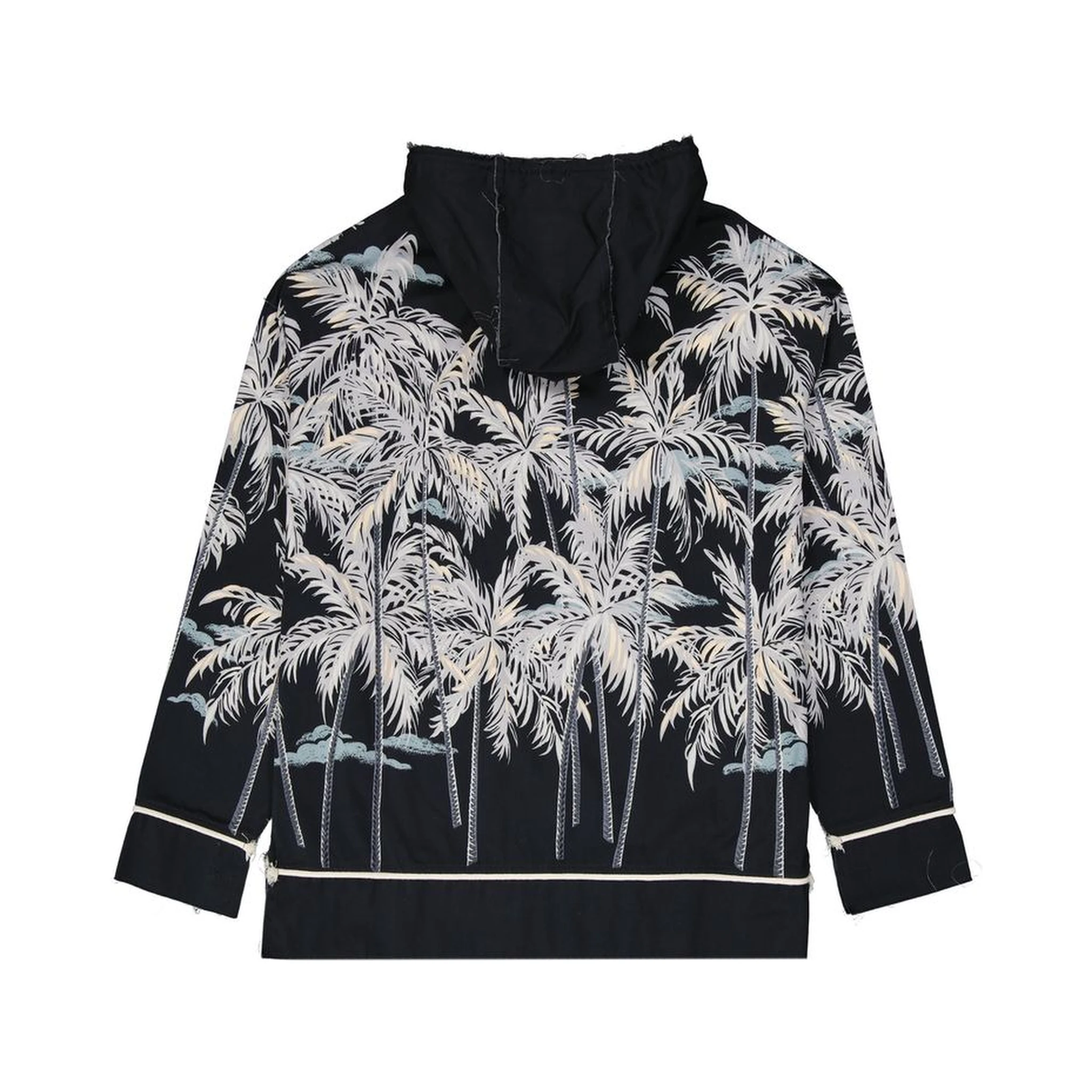 Black Cotton Pattern Shirt