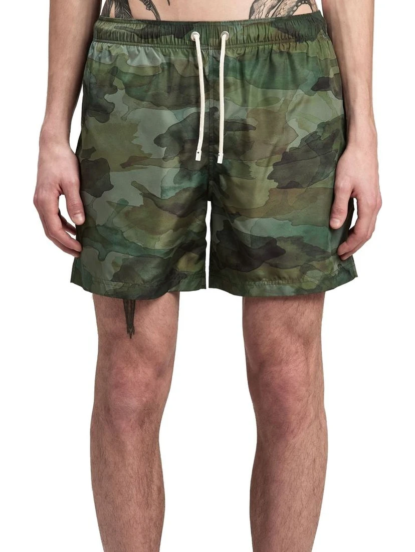 Bicolor Polyester Swim Shorts
