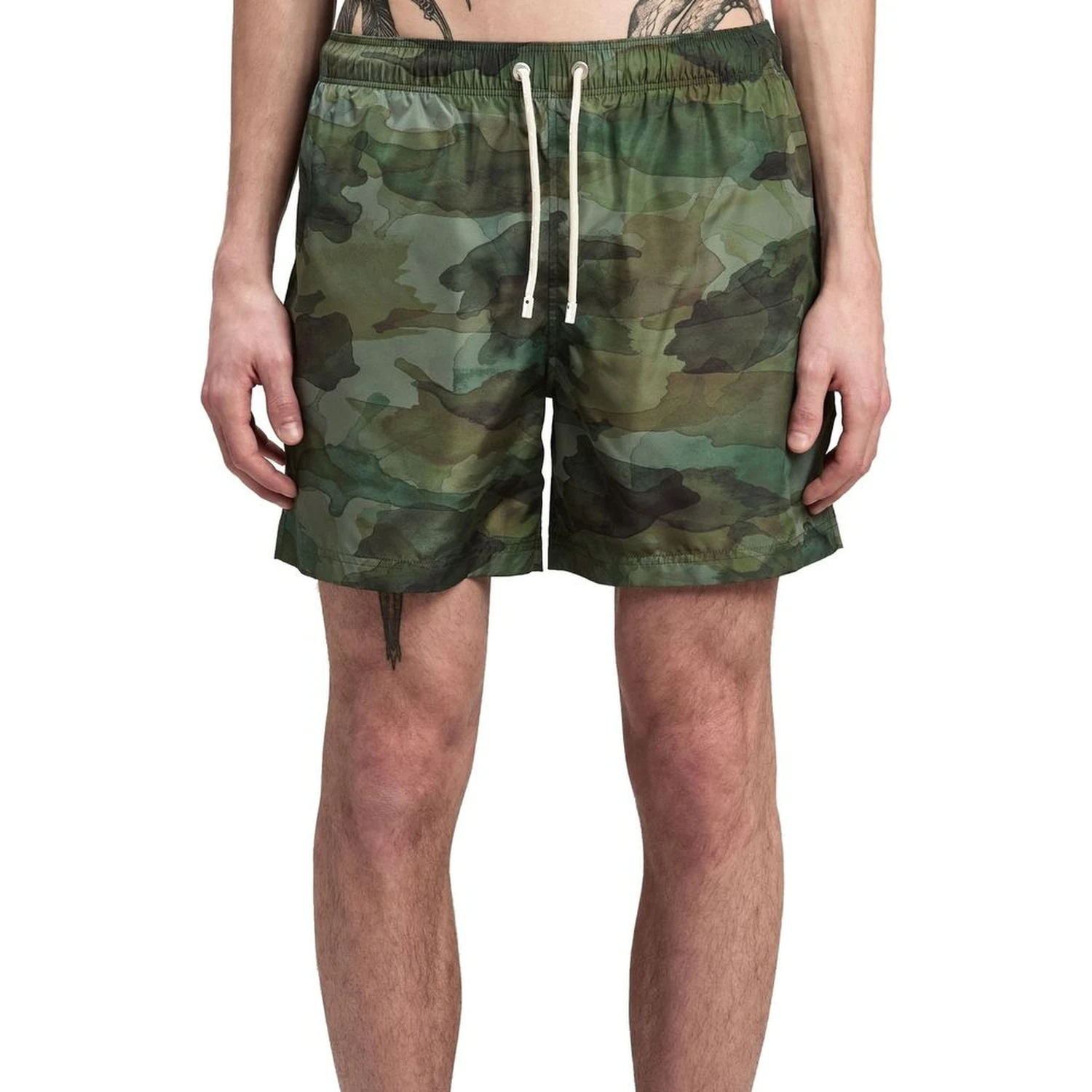 Bicolor Polyester Swim Shorts