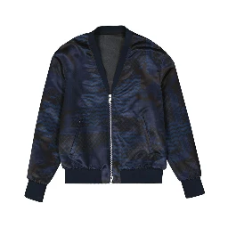 Blue Polyester Bomber