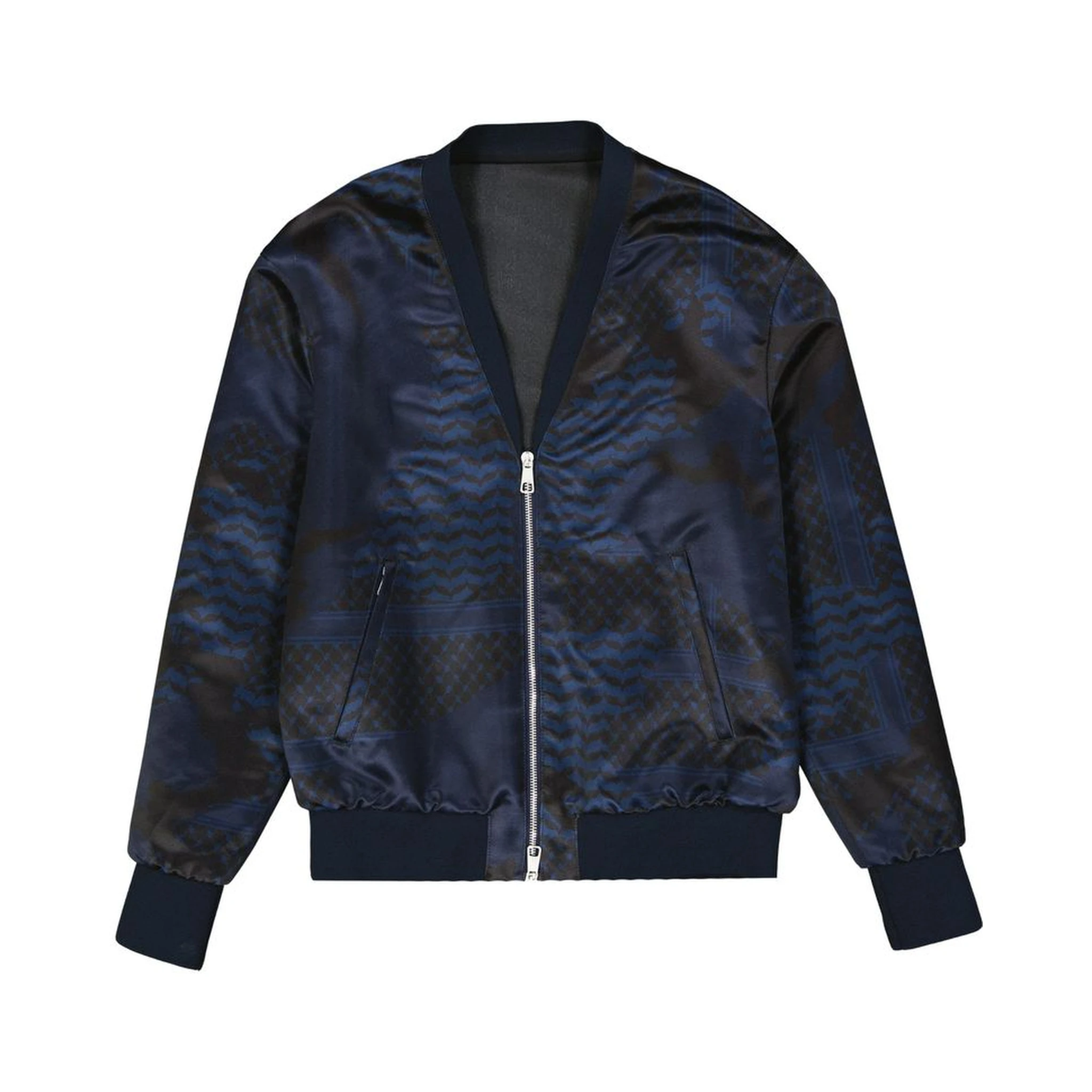 Blue Polyester Bomber