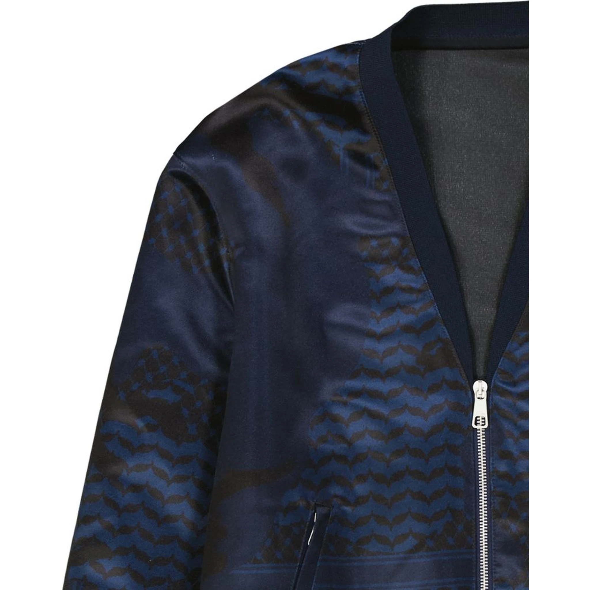 Blue Polyester Bomber