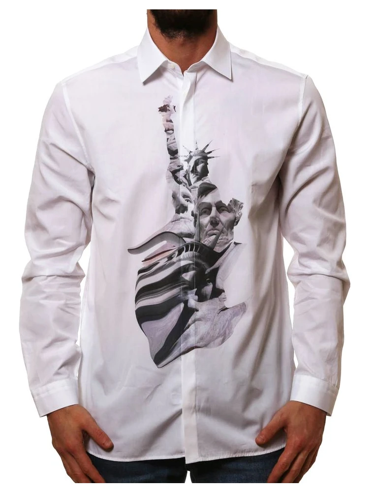 White Cotton Pattern Shirt alternative