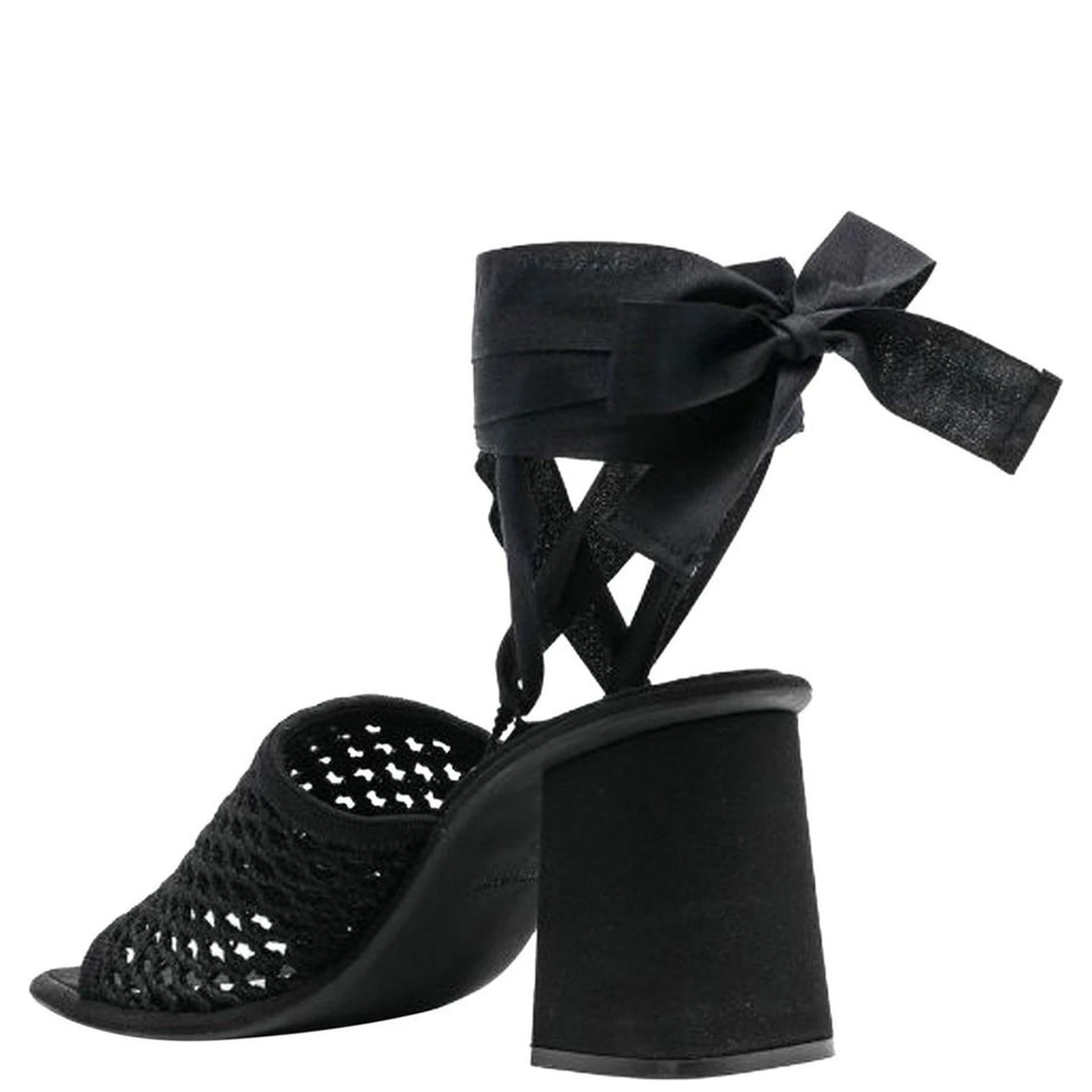 Black Fabric Strap-On Sandals